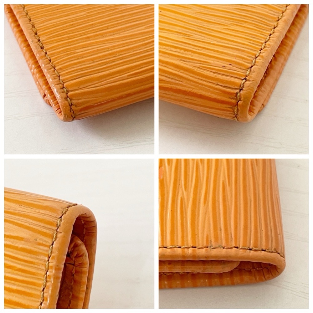Louis Vuitton orange epi leather four key ring wallet case vintage - Picture 4 of 11